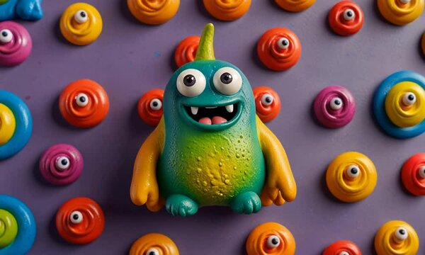 funny monster with a ball