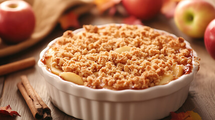 Show an autumn family bonding experience: baking apple crisp, family crafting personalized cards. 