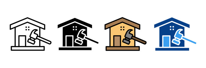 Home Insurance  Icon Set Multiple Style Collection