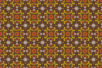 Damask seamless pattern. Design for textile, fabric, clothing, wallpaper, wrapping, cushion art ornament and decoration.