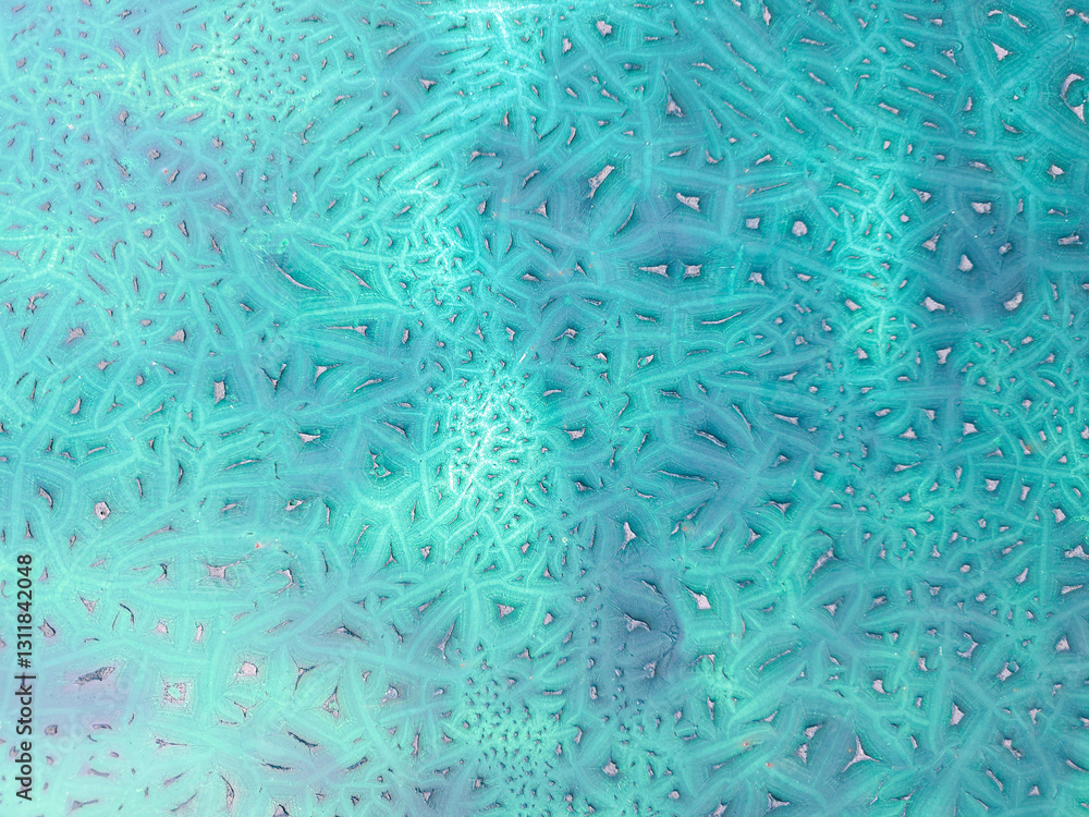 Poster abstract textures in vibrant teal tones with intricate patterns