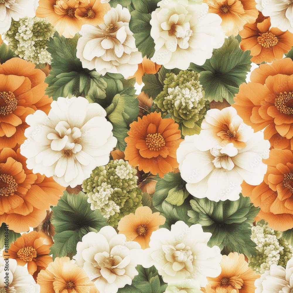 Aufkleber seamless lush bunch of beautiful flowers displaying a stunning array of colors and textures for a pe
