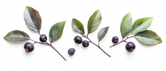Professional Chokeberry Leaves Photo and Picture for Botanical, Nature, or Health Concepts