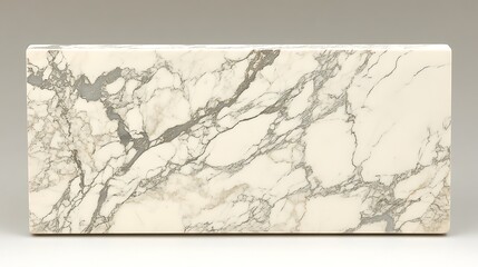A matte white marble slab with soft gray veins for a modern look.