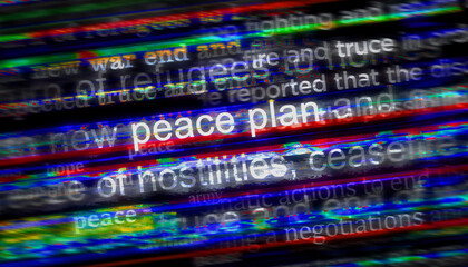 Peace plan and war end news titles illustration