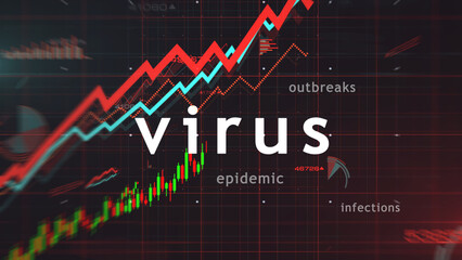 Fototapeta premium Virus infections charts and graphs diagram