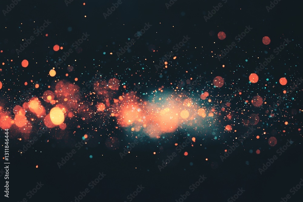 Poster the blurred glow effect features a defocused rainbow of colours shining on a dark abstract backgroun