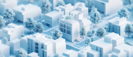 Naklejka premium Architectural model houses representing modern rcity development