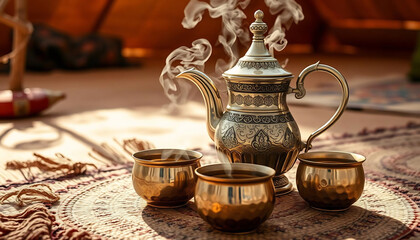Saharan Tea Set Mockup for Nomadic Aesthetics