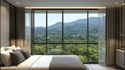 Modern Bedroom with Mountain View (4)