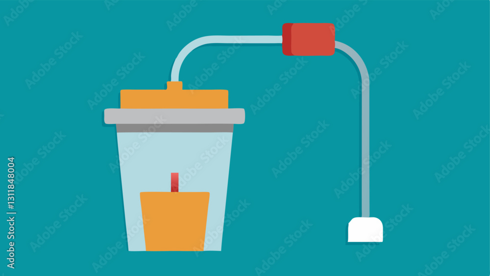 Poster waste disposal an illustration showing a small container attached to the chip for collecting waste f