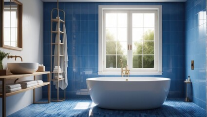 Modern Blue Bathroom Interior Design