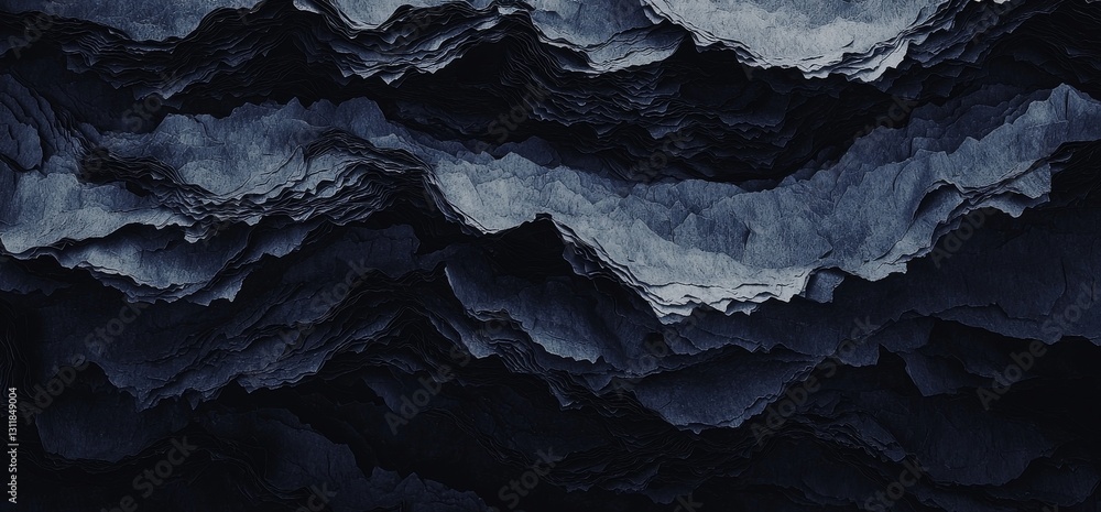 Poster a 3d render of an abstract blue wave serves as a simple yet elegant background for a night-themed wa