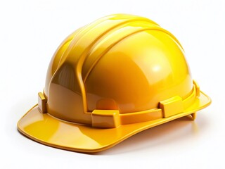 Fototapeta premium Yellow Construction Hard Hat Safety Helmet Isolated on White Background