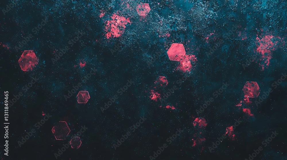 Poster modern technology is represented by a hexagonal abstract metal design, placed on a light background