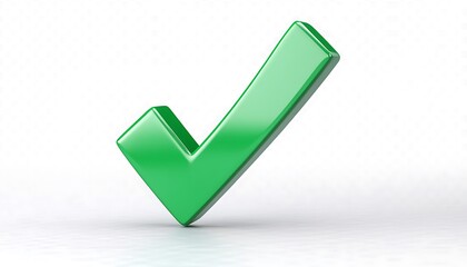 3D green checkmark on white background.