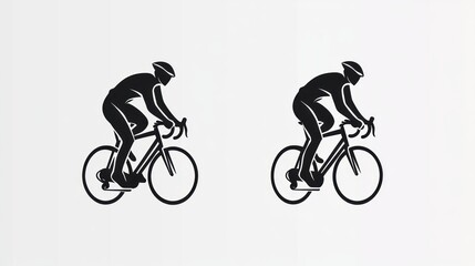 Obraz premium Cyclists Silhouette Illustration, Sport, Cycling, Exercise, Fitness