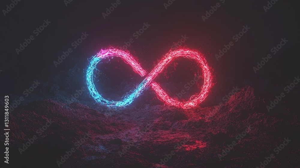 Poster a 3d rendering features an abstract, fantastical neon background with vibrant speedway lines and a g