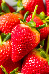 Organic Raw Red Long Stem Strawberries