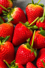 Organic Raw Red Long Stem Strawberries