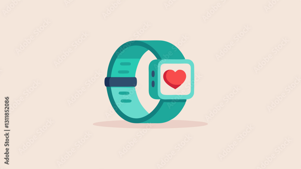 Aufkleber wristband device a sleek modern wristband with a heart symbol and a tiny screen displaying health me