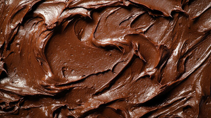 Rich creamy chocolate frosting texture for desserts and baking