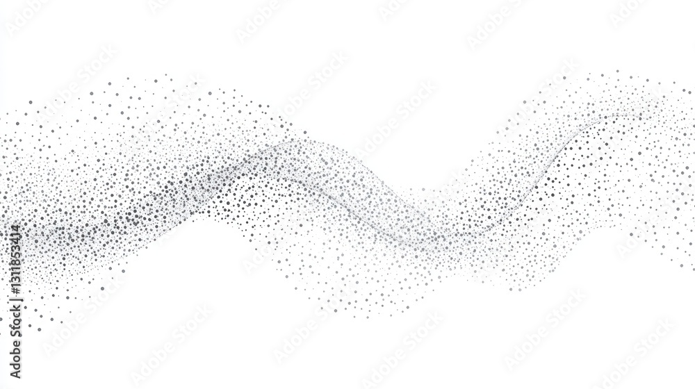 Poster abstract wavy line art with dots design on white background