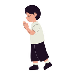 Student Praying Alone