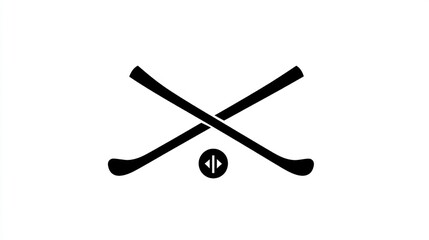 Crossed Hockey Sticks Silhouette
