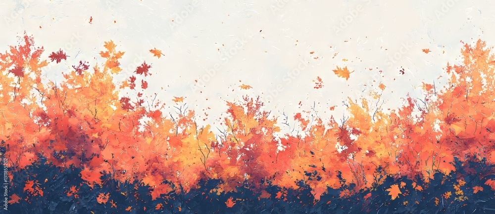 Aufkleber an abstract autumn background featuring organic lines and textures set against a white backdrop, com