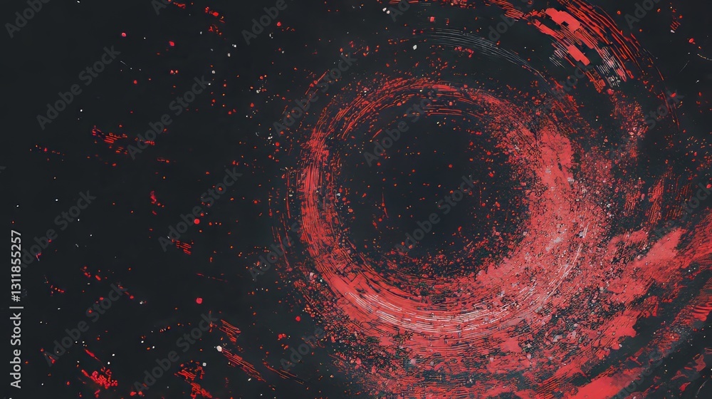 Poster illustration of a futuristic abstract technology network connection: a complex web of digital nodes 