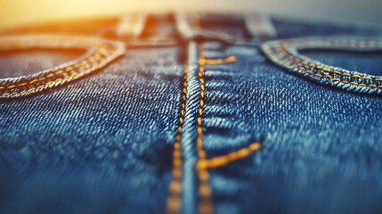 A navy blue denim fabric with a soft, worn-in texture and visible stitching.