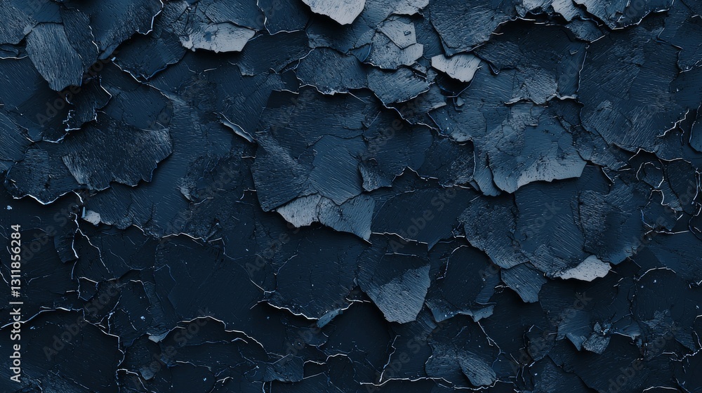 Poster a 3d render depicts a wall created from textured, hexagonal mosaic tiles, with a contrasting backgro