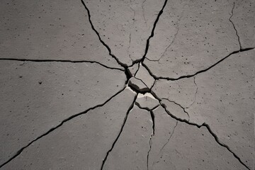 arafed crack in the concrete of a street with a small hole in it