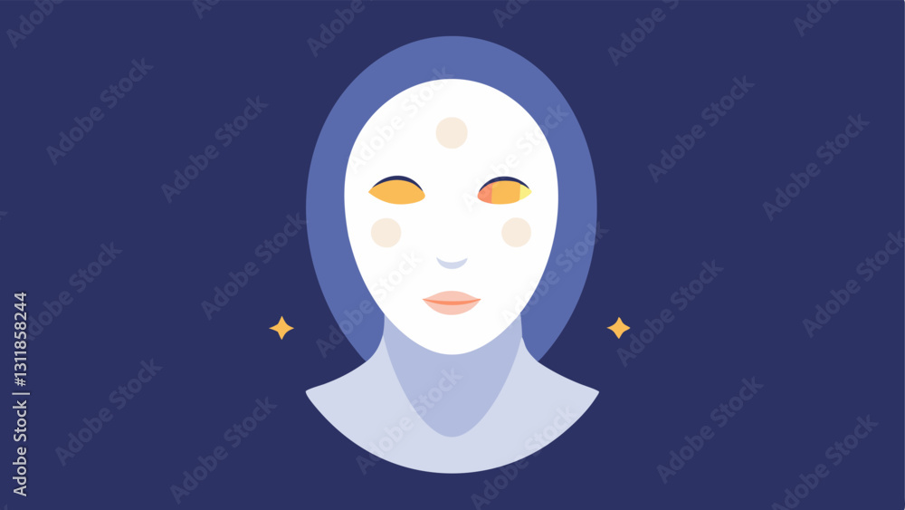 Aufkleber subtle glow effect a facial mask with a soft ethereal glow radiating from it conveying the idea of r