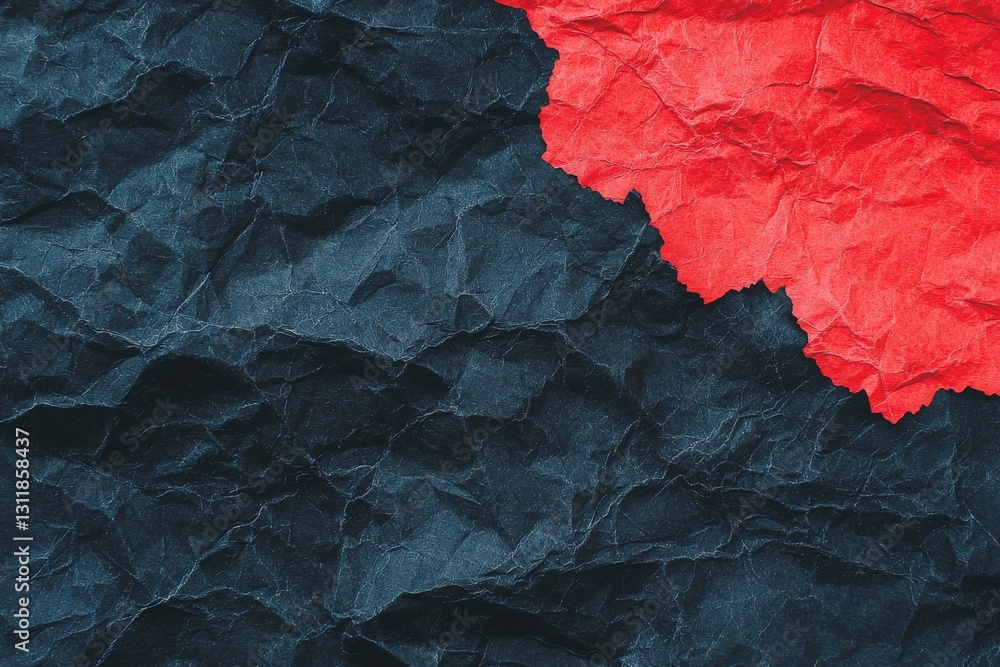Poster a background made of craft paper with a macro texture in shades of red, black, and gray, includes a 