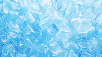 Obraz premium Close-up of clear blue ice cubes with textured surface
