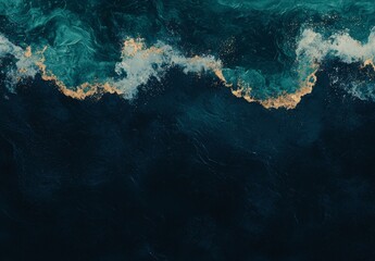 Gold marble painting featuring abstract art with blue and white hues, stylized and textured, serves as artistic paint decoration for canvas print or wallpaper, created with generative ai