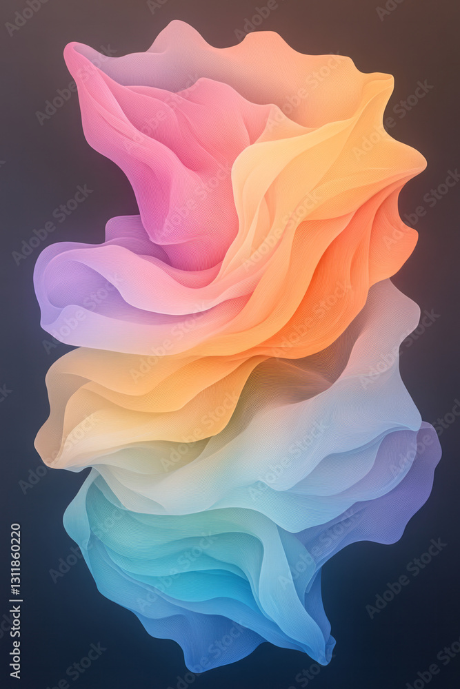 Poster an abstract composition where swirling patterns of light mimic the flow of heat through a cityâ€™s