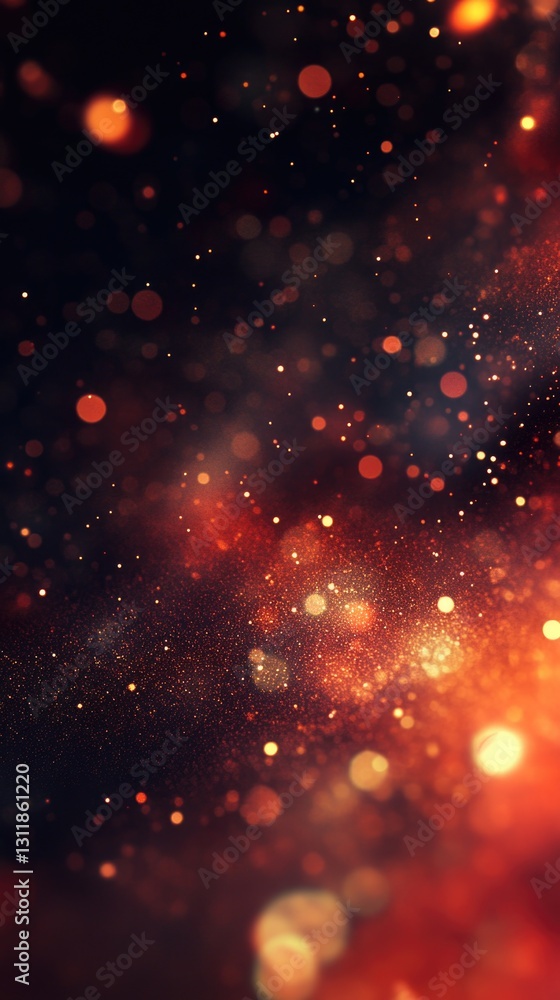 Poster vibrant abstract bokeh lights in warm tones creating a magical atmosphere