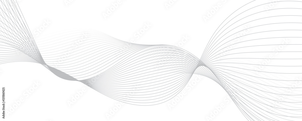 Poster abstract gray wave dynamic curve lines background. energy technology concept modern backdrop design 
