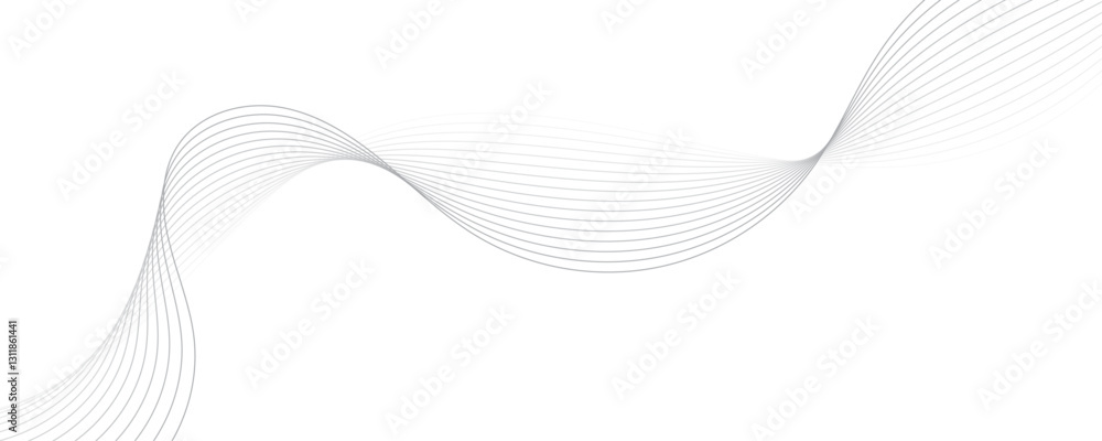Poster abstract gray wave dynamic curve lines background. energy technology concept modern backdrop design 