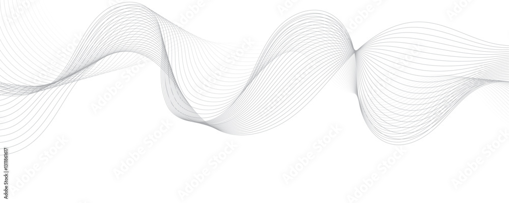 Poster abstract gray wave dynamic curve lines background. energy technology concept modern backdrop design 