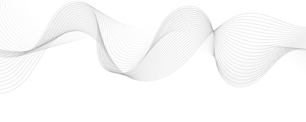 Abstract gray wave dynamic curve lines background. Energy technology concept modern backdrop design for business, presentation, banner.