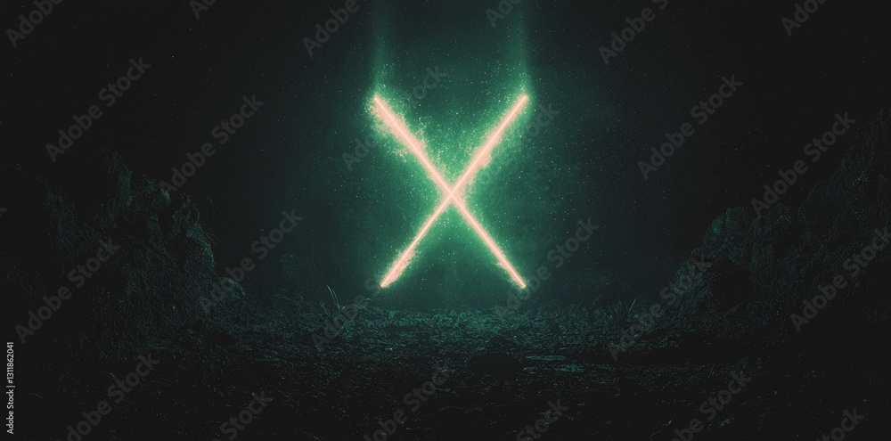 Poster the image in question is primarily green and black in color and features a border that is also green