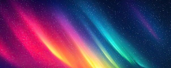 Obraz premium Aurora borealis northern lights concept. Vibrant aurora borealis painting the night sky with colorful lights and stars.