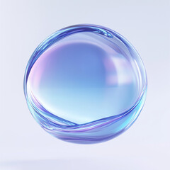cosmetics moisturizing water molecules bubbles drop, cosmetics essence, liquid oil foam, serum, rainbow reflection, clean beauty, glass texture,3d rendering