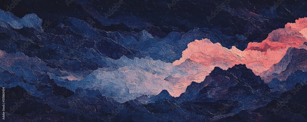 Poster a wave-like pattern set against a dark blue abstract background fosters an impression of fluidity an