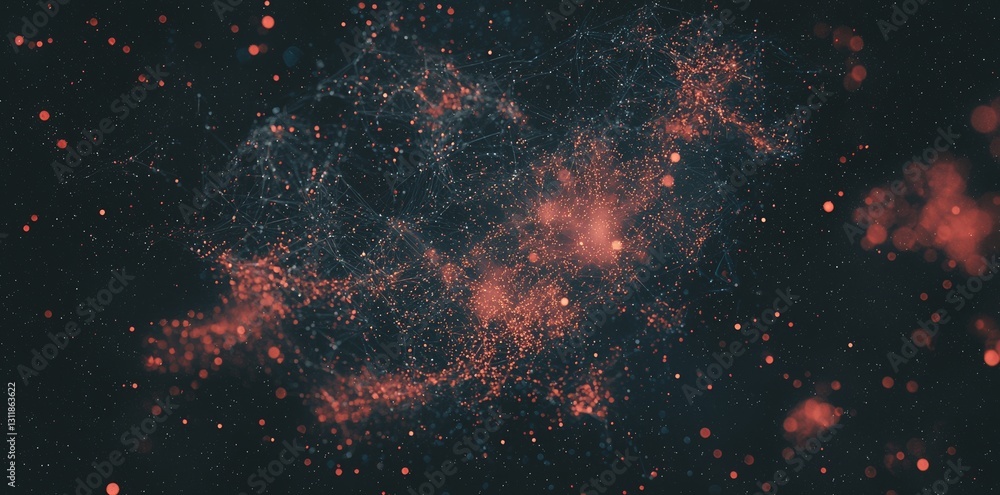 Poster digital abstract background generated by ai, showcasing stock and neural connections