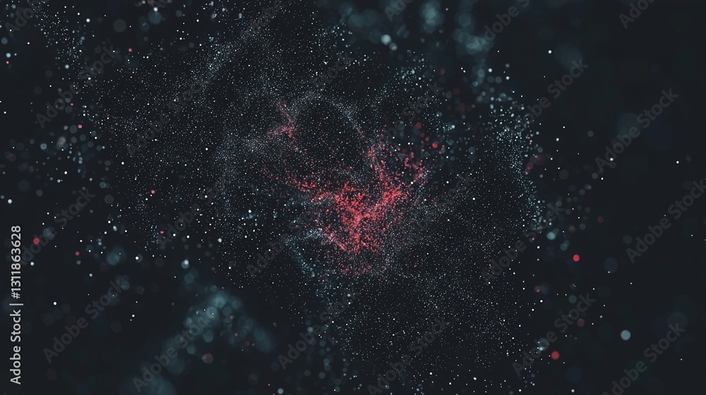 Aufkleber in stock photo aig21, a network grid and particles are linked together in a blue abstract background